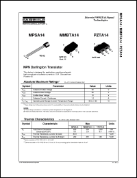MPSA14 datasheet:  NPN Darlington Transistor MPSA14