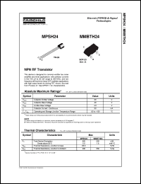 MPSH24 datasheet:  NPN RF Transistor MPSH24