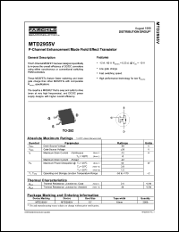 MTD2955V datasheet:  P-Channel Enhancement Mode Field Effect Transistor [Life-time buy] MTD2955V