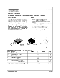 NDP6020 datasheet:  N-Channel Logic Level Enhancement Mode Field Effect Transistor [Life-time buy] NDP6020