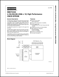 NM27C240V120 datasheet:  4 Meg (256K x 16) High Performance CMOS EPROM [Life-time buy] NM27C240V120