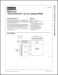 NM27LV210V250 datasheet:  1,048,576-Bit (64k x 16) Low Voltage EPROM [Life-time buy] NM27LV210V250