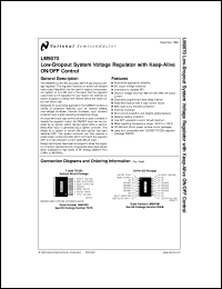 LM9070S datasheet: Low-Dropout System Voltage Regulator with Keep-Alive ON/OFF Control LM9070S