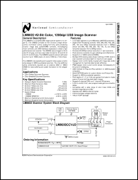 LM9832CCVJD datasheet: 42-Bit Color, 1200 dpi USB Image Scanner [Discontinued] LM9832CCVJD