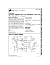 LMC1982CIN datasheet: Digitally-Controlled Stereo Tone and Volume Circuit with Two Selectable Stereo Inputs LMC1982CIN