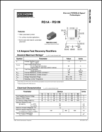 RS1D datasheet:  1.0 Ampere Fast Recovery Rectifiers RS1D