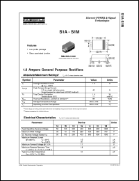 S1D datasheet:  1.0 Ampere General Purpose Rectifiers S1D