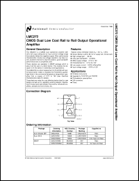 LMC272CMMX datasheet: CMOS Dual Low Cost Rail-to-Rail Output Operational Amplifier LMC272CMMX