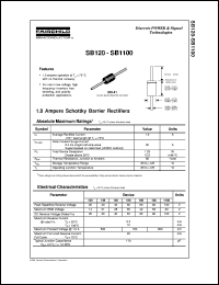 SB1100 datasheet:  1.0 Ampere Schottky Barrier Rectifiers SB1100