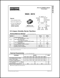 SS22 datasheet:  2.0 Ampere Schottky Barrier Rectifiers SS22
