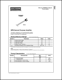 TIS97 datasheet:   NPN General Purpose Amplifier TIS97
