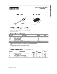 TN6714A datasheet:  NPN General Purpose Amplifier TN6714A