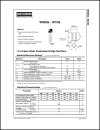 W08G datasheet:  1.5 Ampere Glass Passivated Bridge Rectifiers W08G