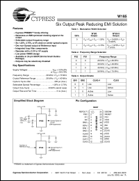 W185 datasheet: Six Output Peak Reducing EMI Solution W185