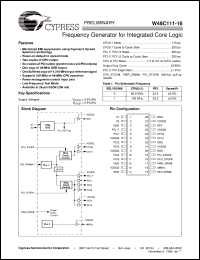 W48C111-16H datasheet: Frequency Generator for Integrated Core Logic W48C111-16H