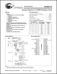 W48S87-04H datasheet: Spread Spectrum 3 DIMM Desktop Clock W48S87-04H