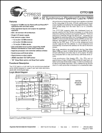 CY7C1329L-66AC datasheet: 64K x 32 Synchronous-Pipelined Cache RAM CY7C1329L-66AC