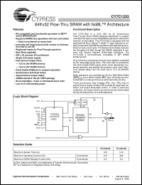 CY7C1333-66AC datasheet: 64Kx32 Flow-Through SRAM with NoBL Architecture CY7C1333-66AC