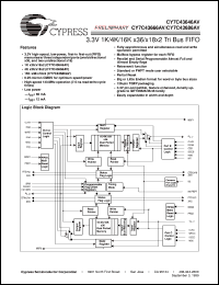 CY7C43646AV-10AC datasheet: 3.3V SYNC X36 TRI BUS FIFO CY7C43646AV-10AC