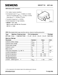 BFP450 datasheet: NPN silicon RF transistor BFP450