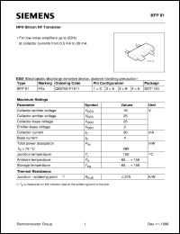 BFP81 datasheet: NPN silicon RF transistor BFP81