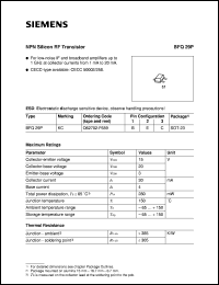 BFQ29P datasheet: NPN silicon RF transistor BFQ29P