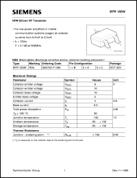 BFR180W datasheet: NPN silicon RF transistor BFR180W