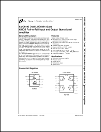 LMC6492MWC datasheet: Dual CMOS Rail-to-Rail Input and Output Operational Amplifier LMC6492MWC