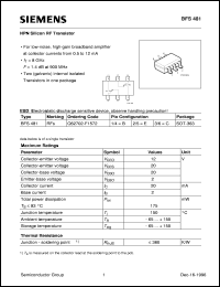 BFS481 datasheet: NPN silicon RF transistor BFS481