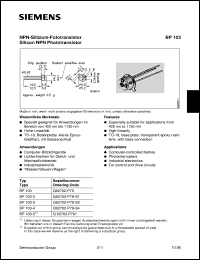BP103 datasheet: Silicon NPN phototransistor BP103