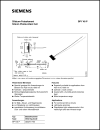 BPY48P datasheet: Silicon photovoltaic cell BPY48P