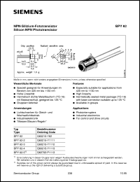 BPY62 datasheet: Silicon NPN phototransistor BPY62