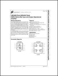 LMC6494BEMX datasheet: Quad CMOS Rail-to-Rail Input and Output Operational Amplifier LMC6494BEMX