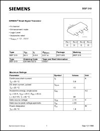 BSP319 datasheet: SIPMOS small-signal transistor BSP319