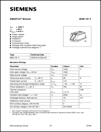BSM191f datasheet: SIMOPAC module BSM191f