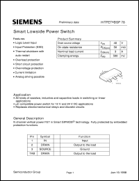 BSP78 datasheet: Smart lowside power switch BSP78