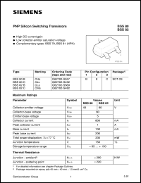 BSS82C datasheet: PNP silicon switching transistor BSS82C