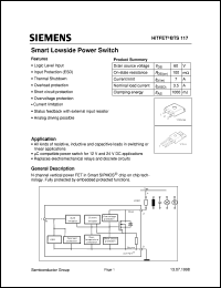 BTS117 datasheet: Smart lowside power switch BTS117