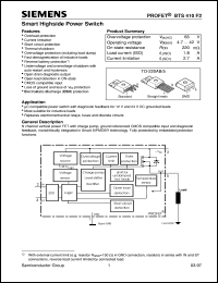 BTS410F2 datasheet: Smart highside power switch BTS410F2