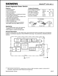 BTS425L1 datasheet: Smart highside power switch BTS425L1