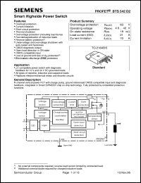 BTS542D2 datasheet: Smart highside power switch BTS542D2