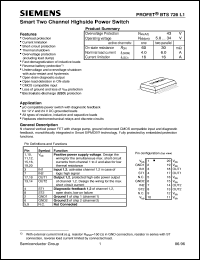 BTS726L1 datasheet: Smart 2-channel highside power switch BTS726L1