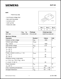 BUP303 datasheet: IGBT BUP303