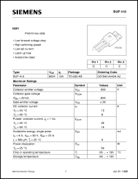 BUP410 datasheet: IGBT BUP410