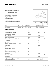 BUP603D datasheet: IGBT with antiparallel diode BUP603D