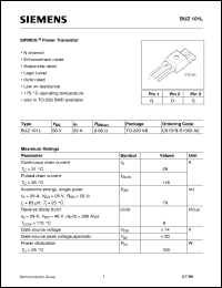 BUZ101L datasheet: N-channel SIPMOS power transistor BUZ101L