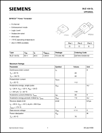 BUZ103SL datasheet: N-channel SIPMOS power transistor BUZ103SL