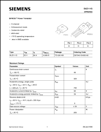 BUZ111S datasheet: N-channel SIPMOS power transistor BUZ111S