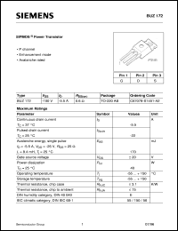 BUZ172 datasheet: P-channel SIPMOS power transistor BUZ172