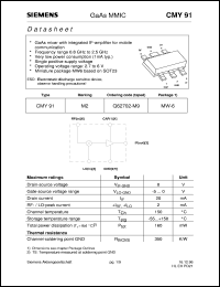 CMY91 datasheet: GaAs MMIC CMY91